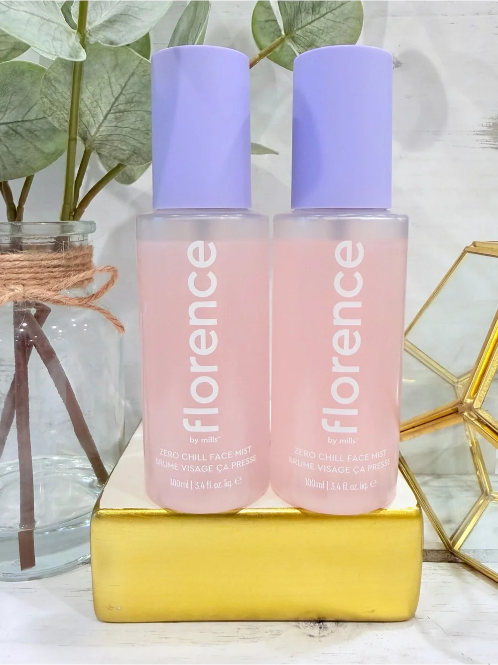 Florence by mills Zero Chill Vegan Face Mist Rose Infused Face Spray Bundle NEW